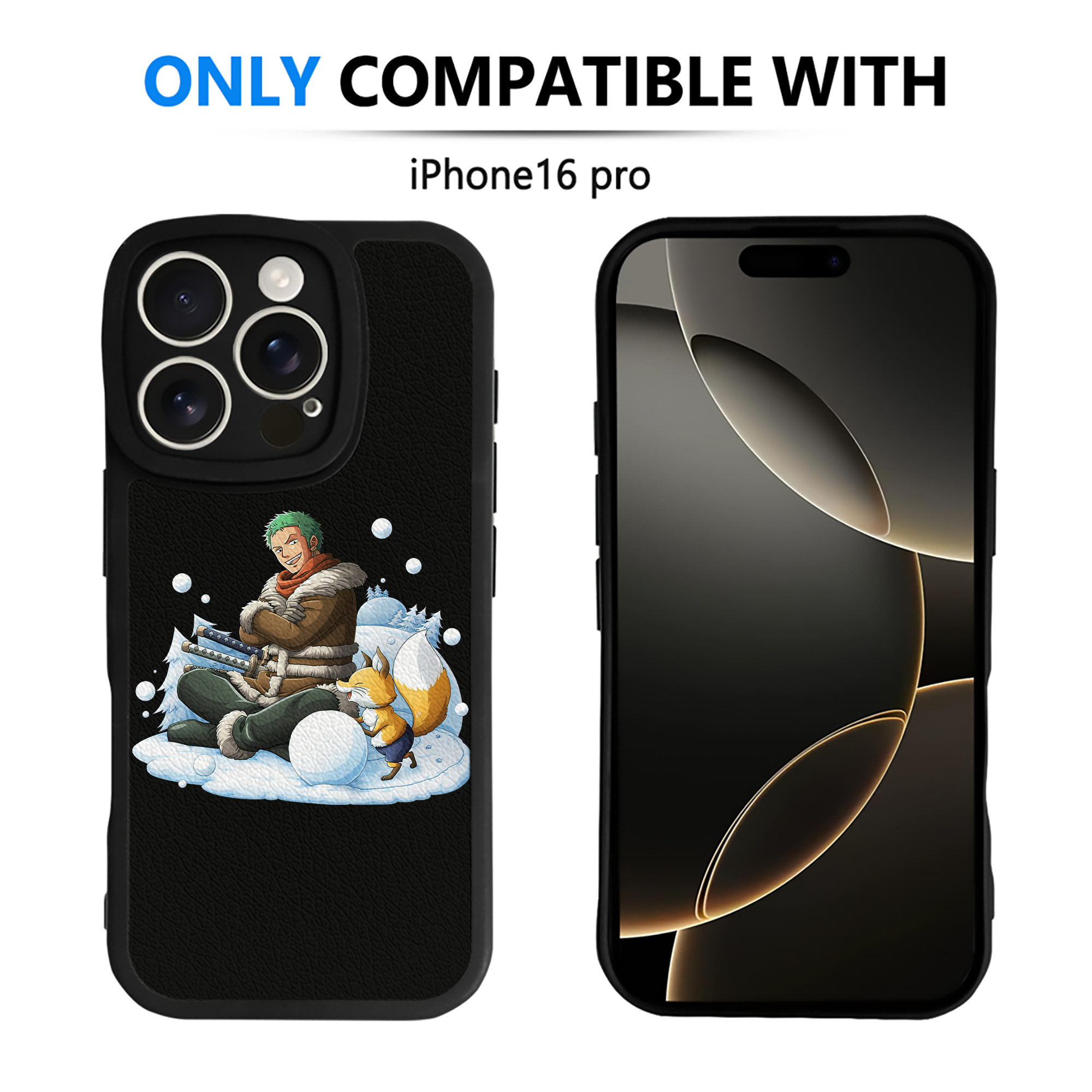 （画像用） ワンピース ロロノア・ゾロ ONE PIECE Roronoa Zoro 【iPhone 16シリーズ対応】シリコンスマホケース（レザー調） 材質：シリコン